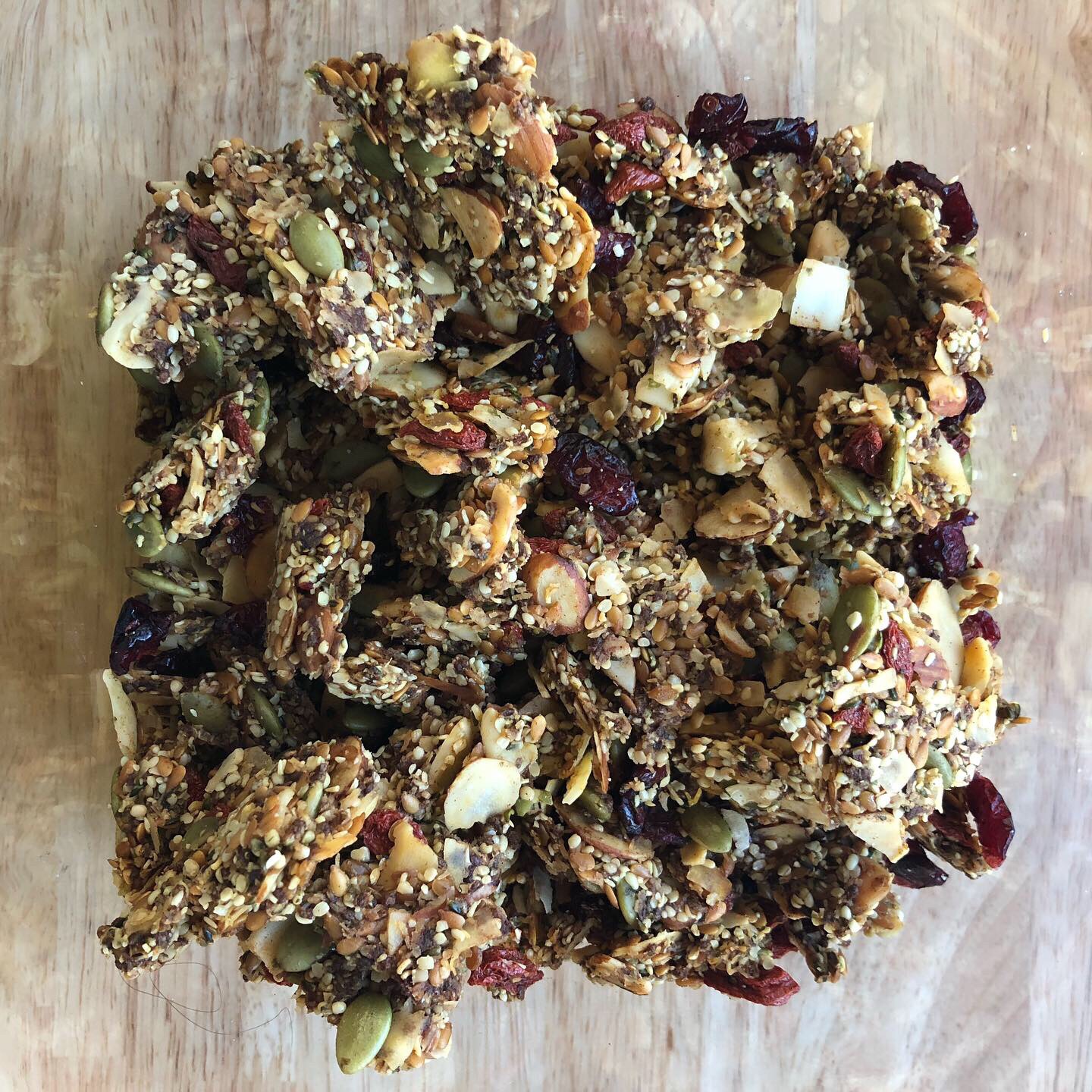 Grain-free probiotic granola made with fermented seeds