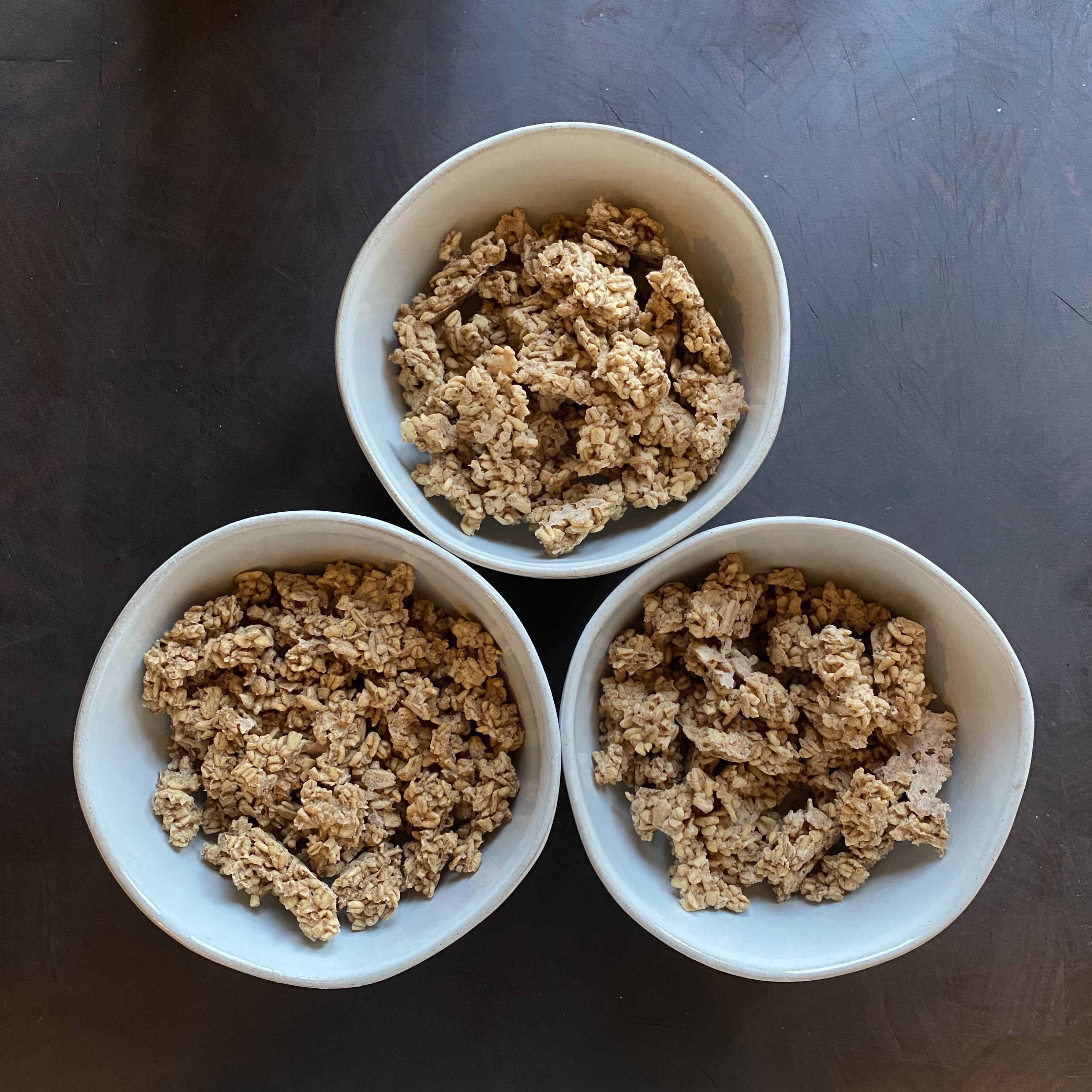 probiotic granola served in small bowls